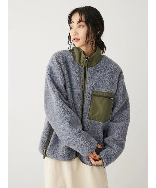 CRAFT STANDARD BOUTIQUE（クラフトスタンダードブティック）の「【防風】レトロボアZIPジャケット（その他アウター・レディース・ブラック/グレー/アイボリー・FREE）」の17枚目の写真