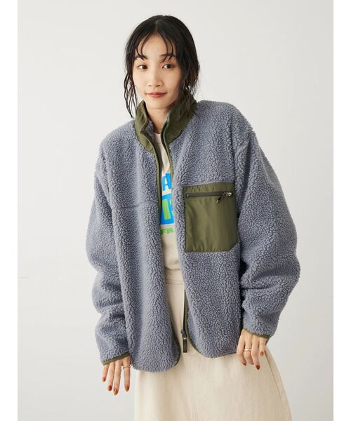 CRAFT STANDARD BOUTIQUE（クラフトスタンダードブティック）の「【防風】レトロボアZIPジャケット（その他アウター・レディース・ブラック/グレー/アイボリー・FREE）」の18枚目の写真