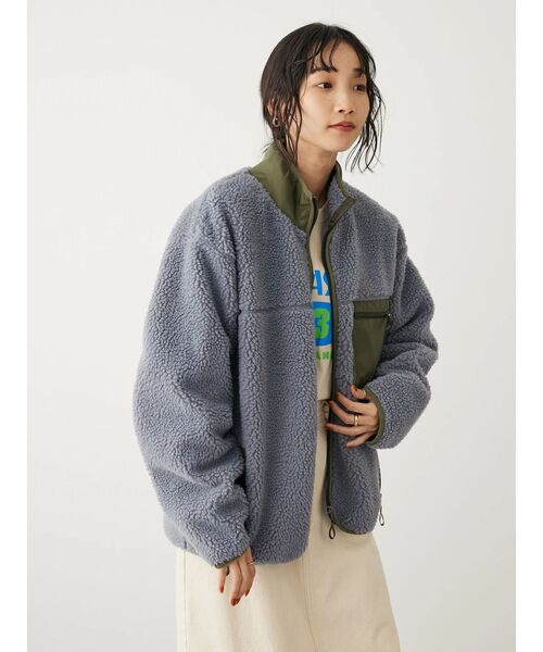 CRAFT STANDARD BOUTIQUE（クラフトスタンダードブティック）の「【防風】レトロボアZIPジャケット（その他アウター・レディース・ブラック/グレー/アイボリー・FREE）」の19枚目の写真