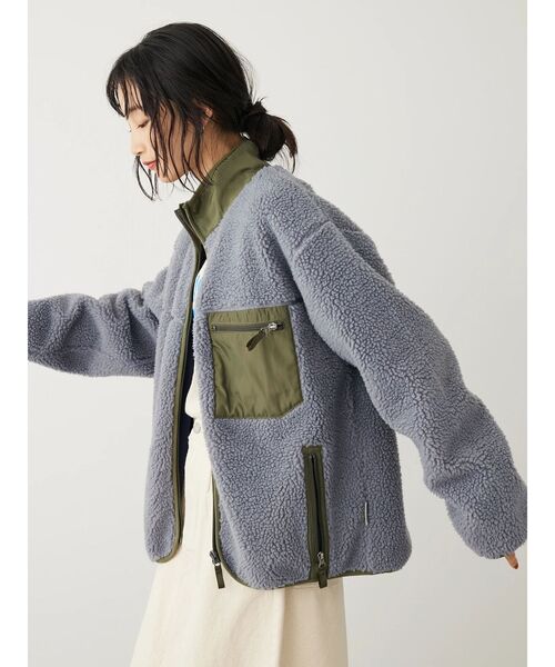 CRAFT STANDARD BOUTIQUE（クラフトスタンダードブティック）の「【防風】レトロボアZIPジャケット（その他アウター・レディース・ブラック/グレー/アイボリー・FREE）」の20枚目の写真