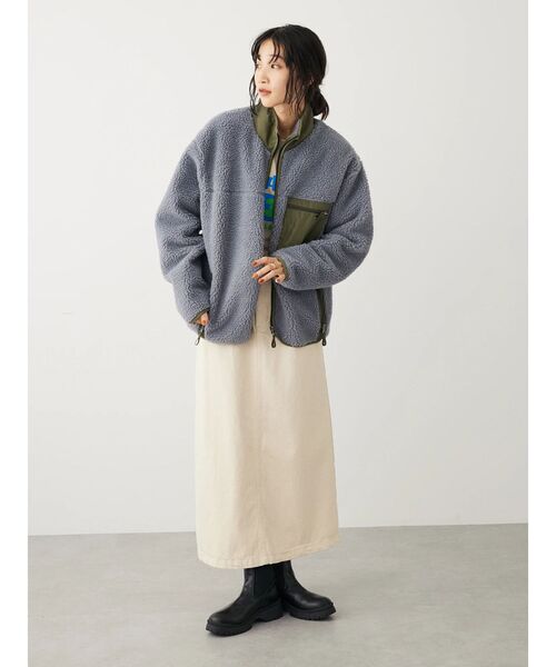 CRAFT STANDARD BOUTIQUE（クラフトスタンダードブティック）の「【防風】レトロボアZIPジャケット（その他アウター・レディース・ブラック/グレー/アイボリー・FREE）」の22枚目の写真