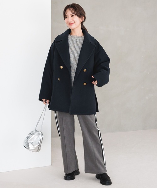 LEPSIM（レプシィム）の「3.5ゲージ配色リブBIGプルオーバー　979143（ニット/セーター・レディース・ベージュ/グレー/グリーン・FREE）」の9枚目の写真