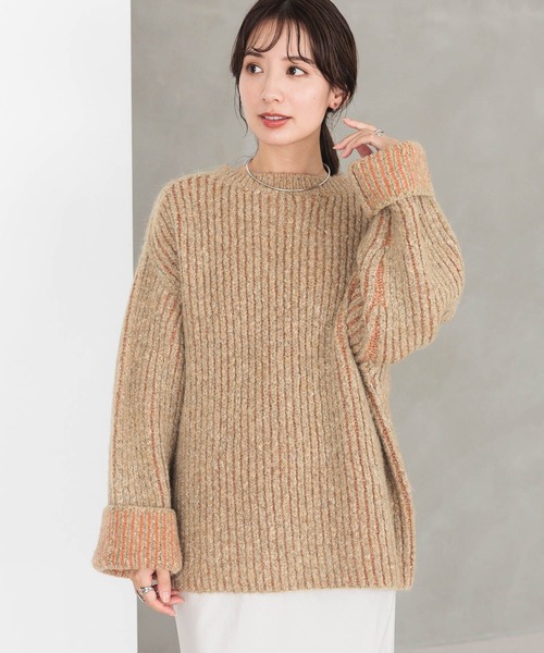 LEPSIM（レプシィム）の「3.5ゲージ配色リブBIGプルオーバー　979143（ニット/セーター・レディース・ベージュ/グレー/グリーン・FREE）」の17枚目の写真