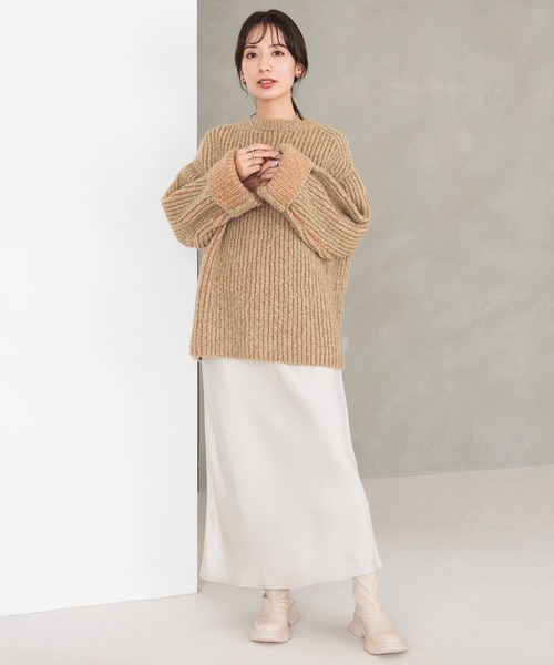 LEPSIM（レプシィム）の「3.5ゲージ配色リブBIGプルオーバー　979143（ニット/セーター・レディース・ベージュ/グレー/グリーン・FREE）」の20枚目の写真