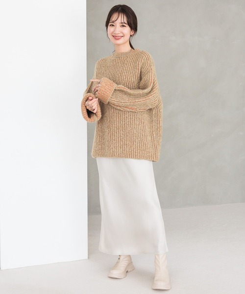 LEPSIM（レプシィム）の「3.5ゲージ配色リブBIGプルオーバー　979143（ニット/セーター・レディース・ベージュ/グレー/グリーン・FREE）」の21枚目の写真