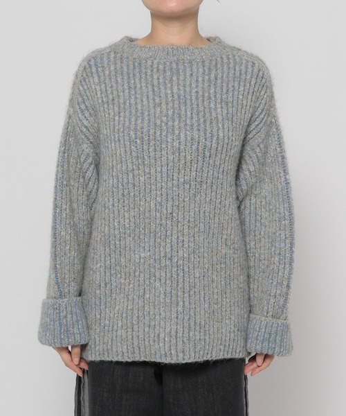 LEPSIM（レプシィム）の「3.5ゲージ配色リブBIGプルオーバー　979143（ニット/セーター・レディース・ベージュ/グレー/グリーン・FREE）」の22枚目の写真