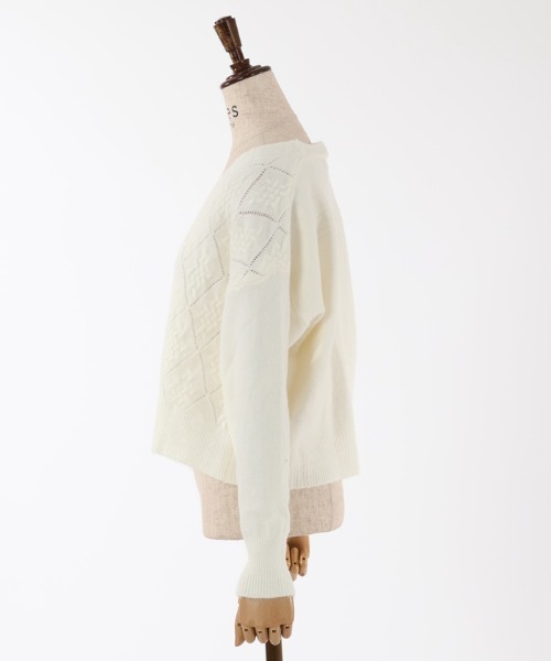 axes femme(アクシーズファム)の「パール釦JQ起毛ニットカーデ(カーディガン/ボレロ・レディース・レッド/グレー/キナリ/ブラック/モカ/マスタード・FREE)」の9枚目の写真
