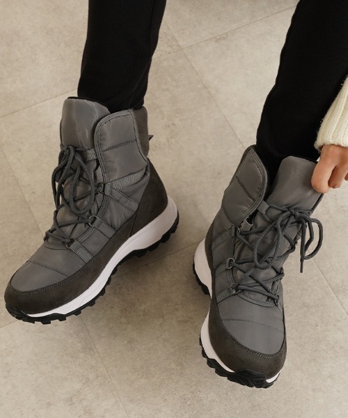 ALETTA（アレッタ）の「防水 あったか ウインター レインブーツ（レインシューズ・レディース・ブラック/ベージュ/グレー・M/L/LL/S）」の2枚目の写真