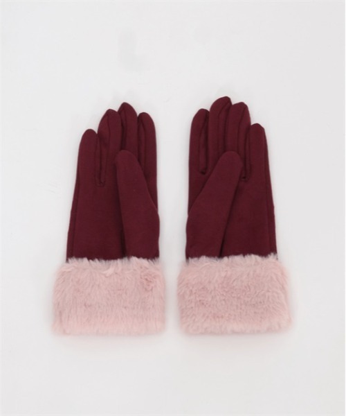 axes femme POETIQUE（アクシーズファムポエティック）の「いちご刺繍手袋（手袋・レディース・ワイン/ブラウン/ピンク・FREE）」の5枚目の写真