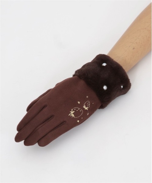axes femme POETIQUE（アクシーズファムポエティック）の「いちご刺繍手袋（手袋・レディース・ワイン/ブラウン/ピンク・FREE）」の18枚目の写真