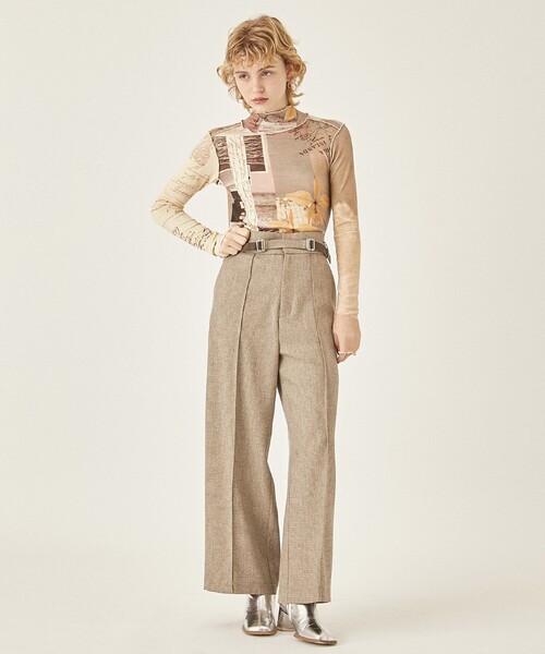 PUBLIC TOKYO(パブリックトウキョウ)の「トラベルフォトコラージュトップス(Tシャツ/カットソー・レディース・ベージュ/ブルー・FREE)」の9枚目の写真