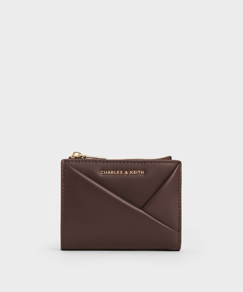 〈新品〉Midori ミドリ ジオメトリックトップジップウォレット ブラウン Midori ミドリ ジオメトリックトップジップウォレット（財布