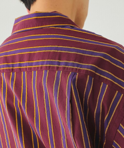 BEAMS（ビームス）の「BEAMS / ストライプ オープンカラー シャツ（シャツ/ブラウス・メンズ・レッド系その他7/オレンジ・S/M/L/XL）」の9枚目の写真