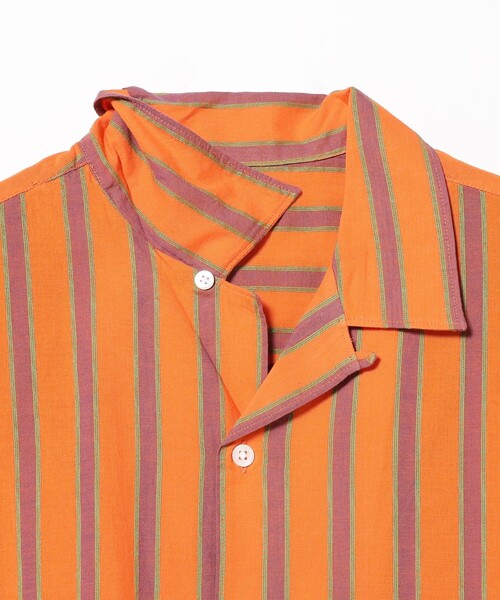 BEAMS（ビームス）の「BEAMS / ストライプ オープンカラー シャツ（シャツ/ブラウス・メンズ・レッド系その他7/オレンジ・S/M/L/XL）」の16枚目の写真