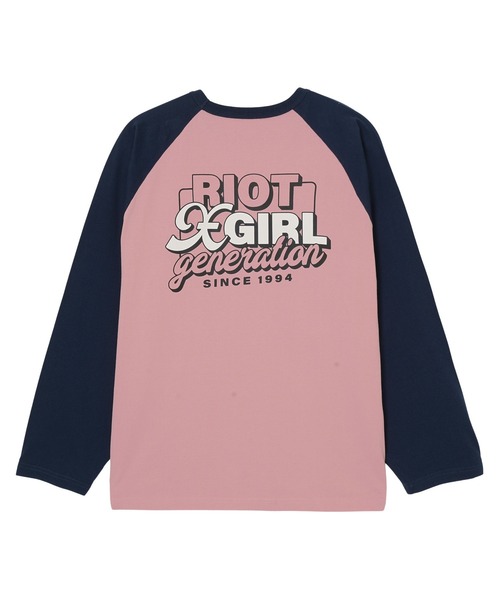 X-girl(エックスガール)の「DOUBLE LOGO B/B BIG TEE(Tシャツ/カットソー・レディース・ホワイト/ピンク/ブラック・M/S)」の3枚目の写真