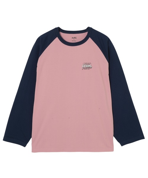 X-girl(エックスガール)の「DOUBLE LOGO B/B BIG TEE(Tシャツ/カットソー・レディース・ホワイト/ピンク/ブラック・M/S)」の5枚目の写真