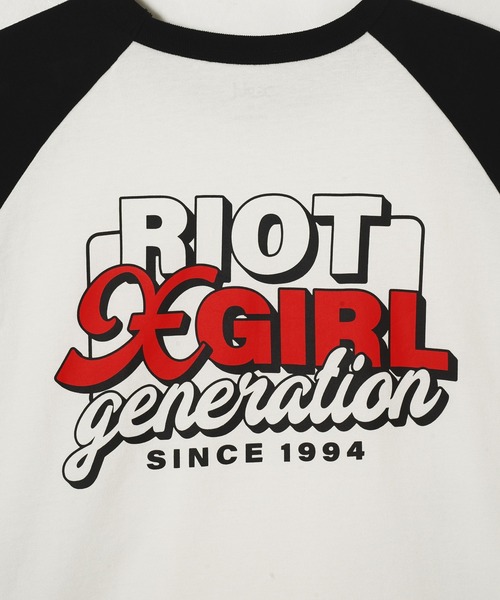 X-girl(エックスガール)の「DOUBLE LOGO B/B BIG TEE(Tシャツ/カットソー・レディース・ホワイト/ピンク/ブラック・M/S)」の11枚目の写真