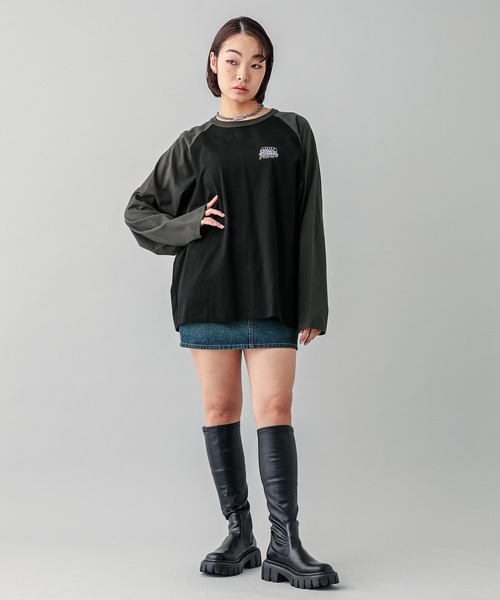 FACT GIRL L/S TEE XL ロンT POP UP 限定 BLACK X-girl エックスガール X-GIRL FACE L/S TEE フェイス OG 顔