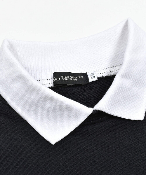 BeBe(ベベ)の「ロゴ刺しゅう襟付きトレーナー(100~150cm)(スウェット・キッズ・ブラック/ベージュ・150cm/120cm/140cm/130cm/100cm/110cm)」の12枚目の写真