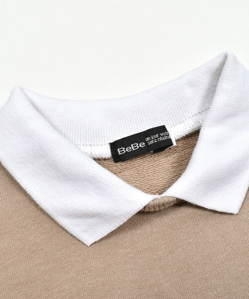 BeBe(ベベ)の「ロゴ刺しゅう襟付きトレーナー(100~150cm)(スウェット・キッズ・ブラック/ベージュ・150cm/120cm/140cm/130cm/100cm/110cm)」の18枚目の写真