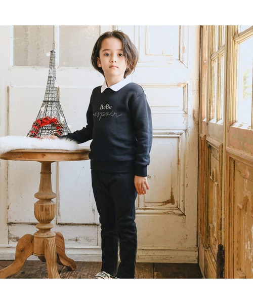 BeBe(ベベ)の「ロゴ刺しゅう襟付きトレーナー(100~150cm)(スウェット・キッズ・ブラック/ベージュ・150cm/120cm/140cm/130cm/100cm/110cm)」の22枚目の写真