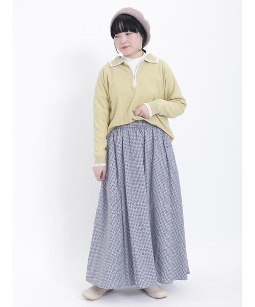 Samansa Mos2（サマンサ モスモス）の「柄アソート前後2WAYギャザースカート（スカート・レディース・ベージュ/ミント/ブラック/ピンク・F）」の10枚目の写真