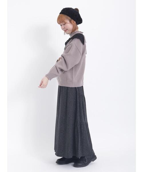 Samansa Mos2（サマンサ モスモス）の「柄アソート前後2WAYギャザースカート（スカート・レディース・ベージュ/ミント/ブラック/ピンク・F）」の13枚目の写真