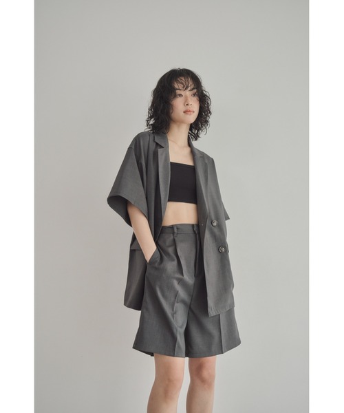 abor o-t-l（アボアオーティーエル）の「ヘザーツイルハーフパンツ（その他パンツ・レディース・アイボリー/チャコールグレー・FREE）」の11枚目の写真