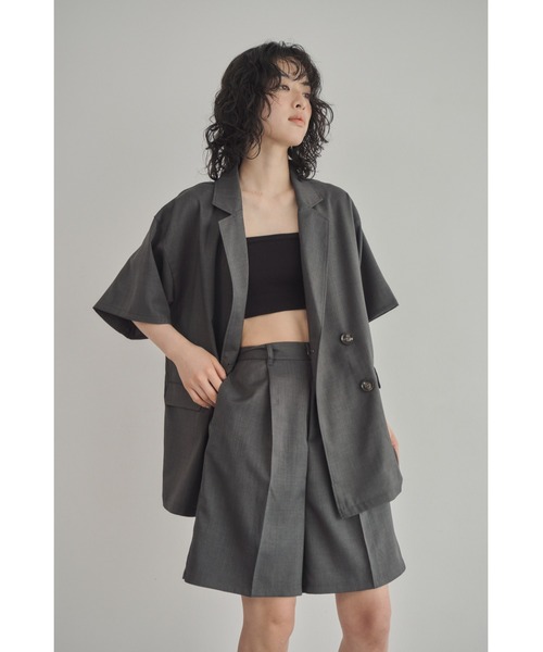 abor o-t-l（アボアオーティーエル）の「ヘザーツイルハーフパンツ（その他パンツ・レディース・アイボリー/チャコールグレー・FREE）」の8枚目の写真