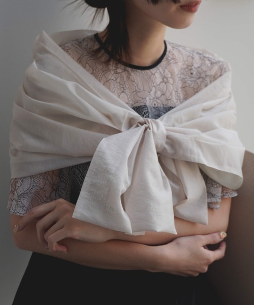 kaene（カエン）の「3wayボレロ（カーディガン/ボレロ・レディース・ブラック/オフホワイト・FREE）」の4枚目の写真