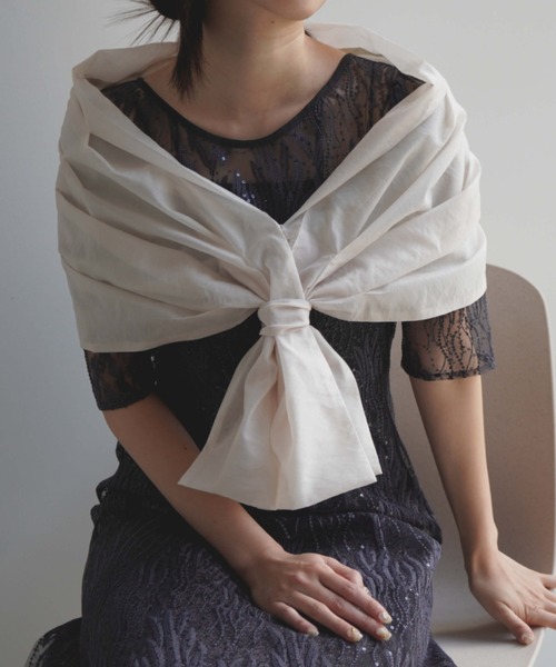 kaene（カエン）の「3wayボレロ（カーディガン/ボレロ・レディース・ブラック/オフホワイト・FREE）」の6枚目の写真