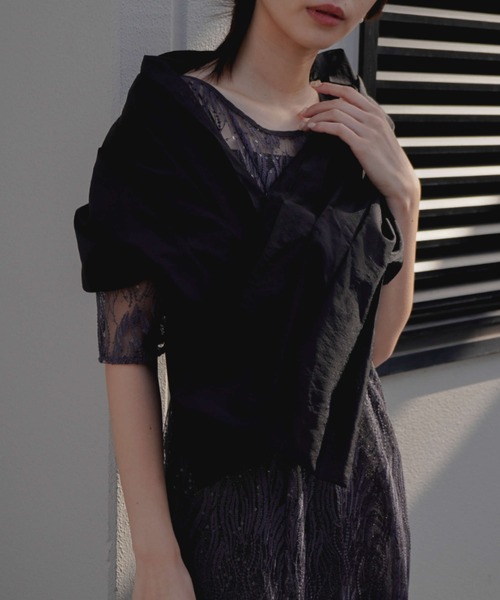 kaene（カエン）の「3wayボレロ（カーディガン/ボレロ・レディース・ブラック/オフホワイト・FREE）」の14枚目の写真