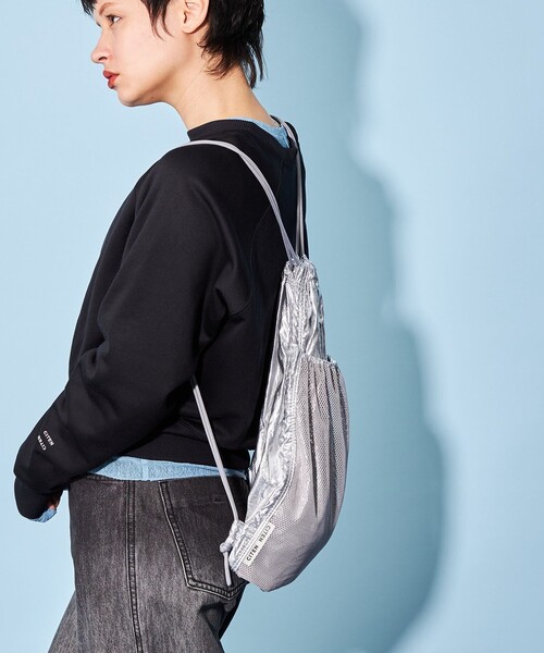 CITEN（シテン）の「＜CITEN＞メッシュコンビ ナップサック（バックパック/リュック・レディース・ブラック/シルバー/ホワイト・FREE）」の5枚目の写真