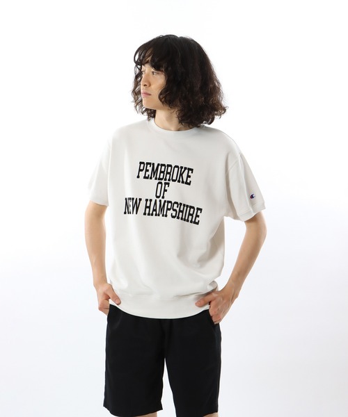 Champion(チャンピオン)の「【Champion/チャンピオン】メンズ ベーシック ショートスリーブクルーネックスウェットシャツ(スウェット・メンズ・ライトグリーン/ネイビー/オフホワイト/グレー・SMALL/MEDIUM/LARGE/X-LARGE)」の2枚目の写真
