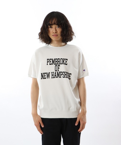 Champion(チャンピオン)の「【Champion/チャンピオン】メンズ ベーシック ショートスリーブクルーネックスウェットシャツ(スウェット・メンズ・ライトグリーン/ネイビー/オフホワイト/グレー・SMALL/MEDIUM/LARGE/X-LARGE)」の5枚目の写真