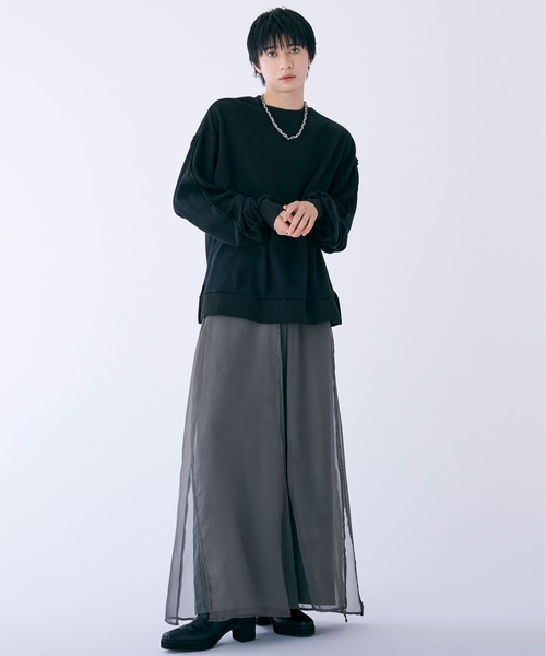 Ellno Loset（エルノロゼット）の「ダメージタックスウェット（スウェット・メンズ・グレー/ブラック・SMALL/LARGE/MEDIUM）」の3枚目の写真