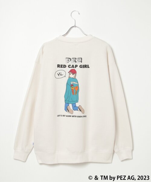 Red Cap Girl(レッドキャプガール)の「PEZ×Red Cap Girl コラボクルーネック(スウェット・メンズ・オフホワイト/ネイビー/ダークグレー/ライトグレー・L/M)」の1枚目の写真