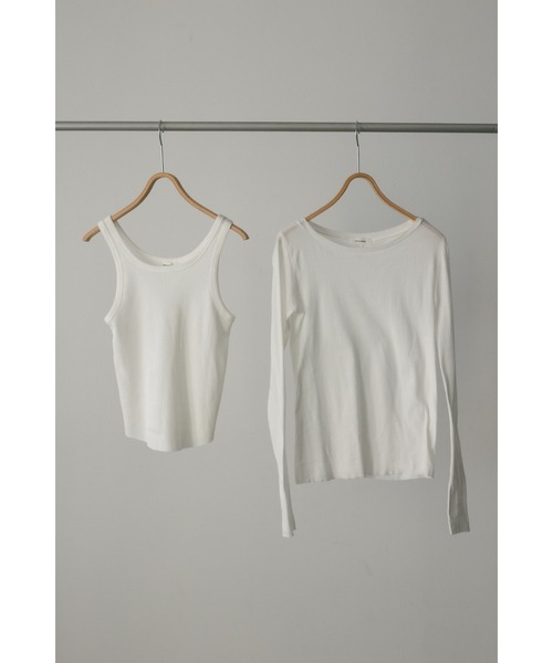 STYLEMIXER（スタイルミキサー）の「2ピースシアーレイヤードトップ（Tシャツ/カットソー・レディース・ライトベージュ/サックスブルー/ホワイト/チャコールグレー・FREE）」の8枚目の写真