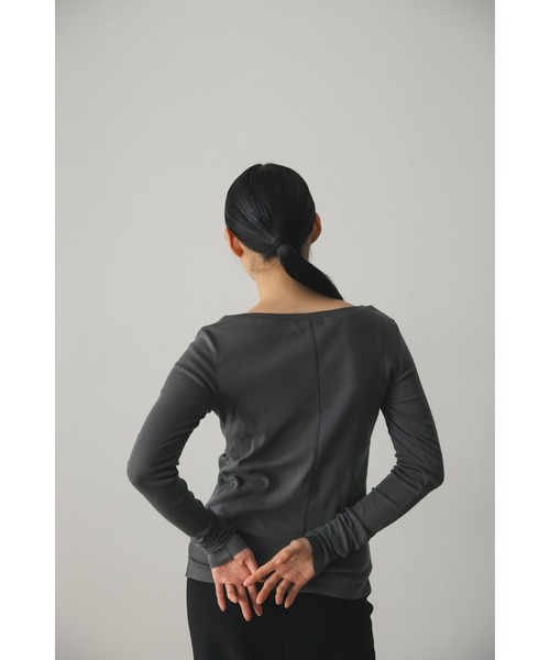 STYLEMIXER（スタイルミキサー）の「2ピースシアーレイヤードトップ（Tシャツ/カットソー・レディース・ライトベージュ/サックスブルー/ホワイト/チャコールグレー・FREE）」の18枚目の写真