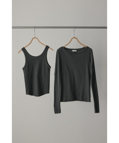 STYLEMIXER（スタイルミキサー）の「2ピースシアーレイヤードトップ（Tシャツ/カットソー・レディース・ライトベージュ/サックスブルー/ホワイト/チャコールグレー・FREE）」の20枚目の写真