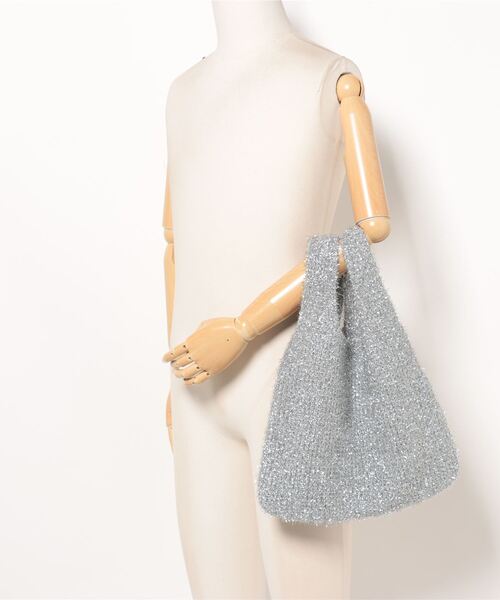 clear（クリア）の「ラメニットトートバッグ（トートバッグ・レディース・マルチ/ピンク/インディゴ×シルバー・F）」の7枚目の写真