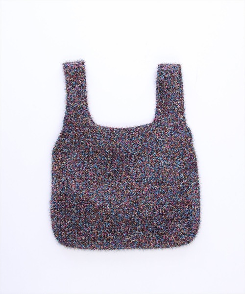 clear（クリア）の「ラメニットトートバッグ（トートバッグ・レディース・マルチ/ピンク/インディゴ×シルバー・F）」の3枚目の写真