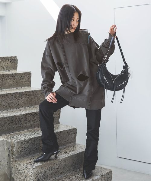 JEANASIS（ジーナシス）の「シャーリングデニムパンツ/106339（デニムパンツ・レディース・ブラック/グレー系その他・MEDIUM/SMALL）」の9枚目の写真