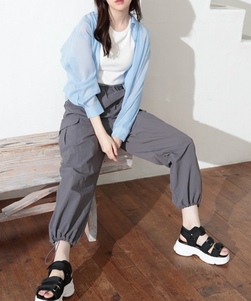 Honeys（ハニーズ）の「カーゴパンツ（カーゴパンツ・レディース・ホワイト/ピンク/ベージュ/ブラック/カーキ/チャコールグレー/サックスブルー/ミント・SS/S/M/L/LL）」の3枚目の写真