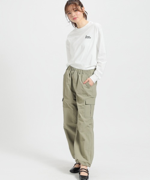 Honeys（ハニーズ）の「カーゴパンツ（カーゴパンツ・レディース・ホワイト/ピンク/ベージュ/ブラック/カーキ/チャコールグレー/サックスブルー/ミント・SS/S/M/L/LL）」の11枚目の写真