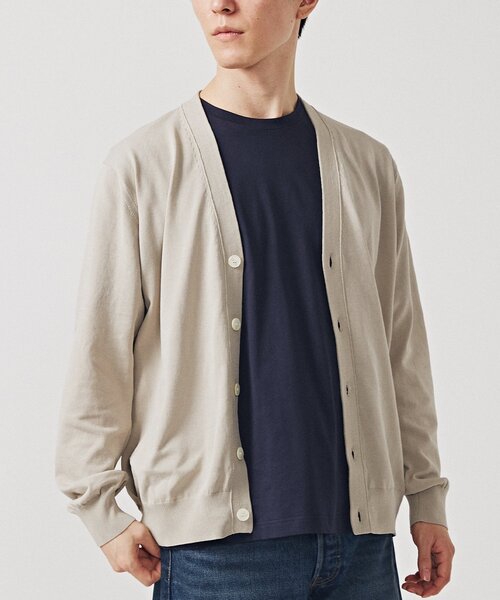 EDIFICE（エディフィス）の「16ゲージ アイスコットン Vネック カーディガン（カーディガン/ボレロ・メンズ・ブラック/ベージュ系その他/グリーン/ブルー系その他/レッド・MEDIUM/LARGE）」の2枚目の写真