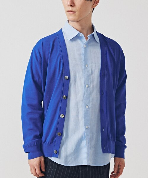 EDIFICE（エディフィス）の「16ゲージ アイスコットン Vネック カーディガン（カーディガン/ボレロ・メンズ・ブラック/ベージュ系その他/グリーン/ブルー系その他/レッド・MEDIUM/LARGE）」の12枚目の写真