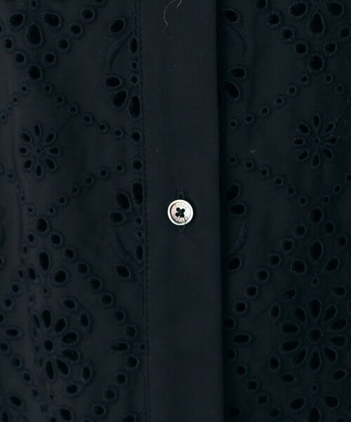 TICCA ティッカ レースフレンチシャツ カットワーク 半袖 ブラック 黒 TICCA（ティッカ）レースフレンチシャツ（2002386692