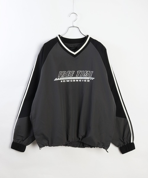 WESTSEA（ウエストシー）の「Vネック ラグラン切替 ナイロンプルオーバー　/ブロークコア（ナイロンジャケット・メンズ・チャコール/ネイビー/サックスブルー/オフホワイト・M/L）」の7枚目の写真