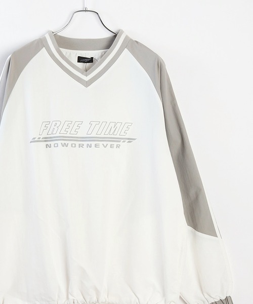 WESTSEA（ウエストシー）の「Vネック ラグラン切替 ナイロンプルオーバー　/ブロークコア（ナイロンジャケット・メンズ・チャコール/ネイビー/サックスブルー/オフホワイト・M/L）」の8枚目の写真